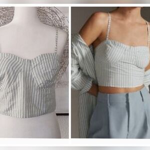 Anthropologie Bustier Top Green, L